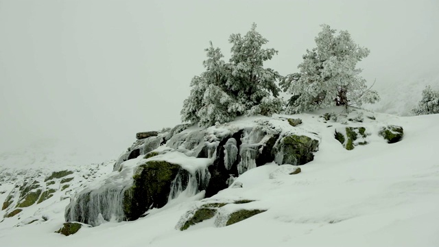 雪中的瀑布视频下载