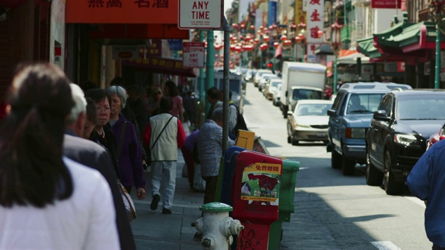 加州旧金山唐人街的城市生活视频素材