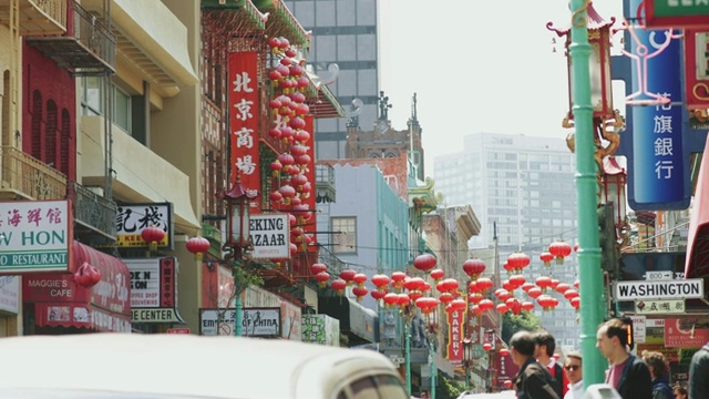 加州旧金山唐人街的城市生活视频素材