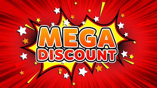 Mega Discount words Retro Cartoon Comic Bubbles无缝循环视频素材