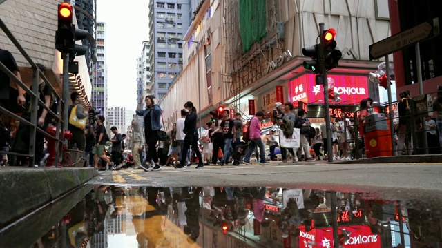 中国香港人山人海视频素材