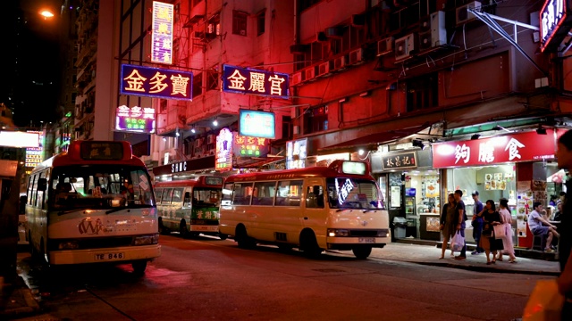 香港夜晚的街道视频素材