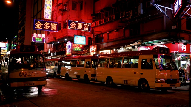 香港夜晚的街道视频素材