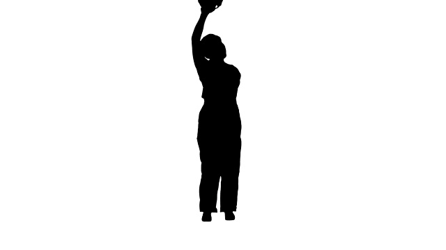 轮廓Tradeswoman跳舞。建筑制服女视频素材画面3