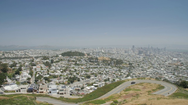 旧金山的天际线从双峰，旧金山，加利福尼亚，美国，北美视频素材