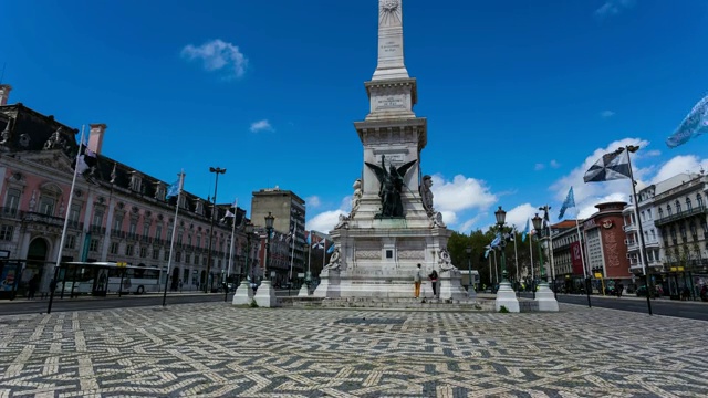 Praça do Rossio在里斯本的时间流逝视频素材