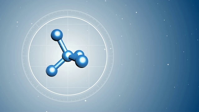 抽象分子的三维动画。Futrutic显微镜。医学或科学的概念视频素材