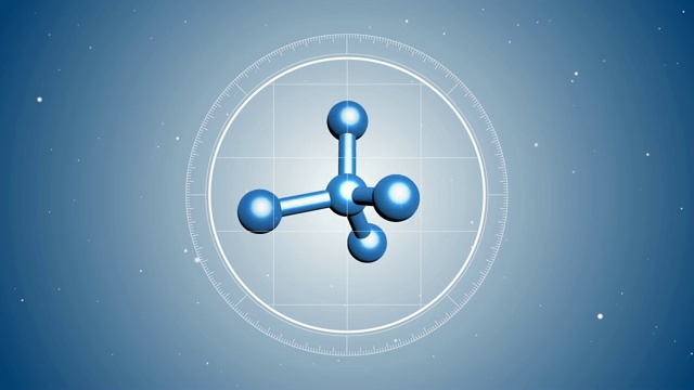 抽象分子的三维动画。Futrutic显微镜。医学或科学的概念视频素材