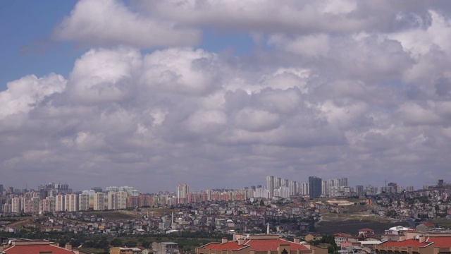 鸟瞰城市景观，伊斯坦布尔，土耳其视频素材