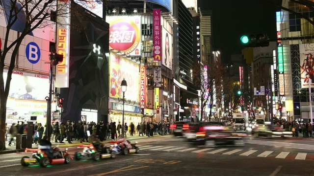 延时拍摄:日本东京涩谷夜景视频素材