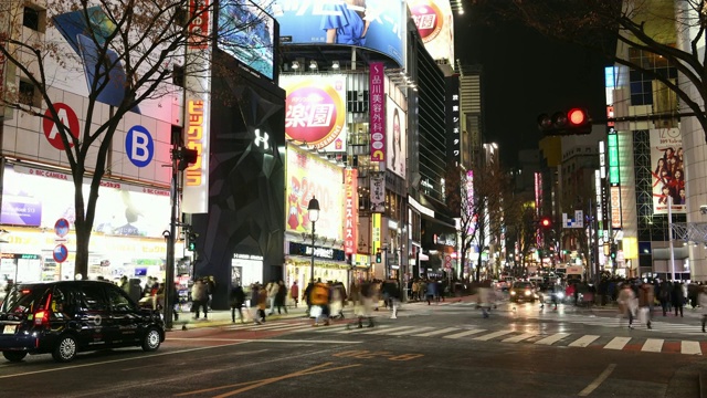 延时拍摄:日本东京涩谷夜景视频素材