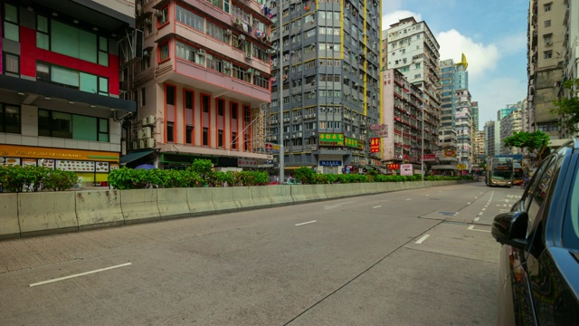 香港九龙白天时间交通街景全景4k时间推移视频素材