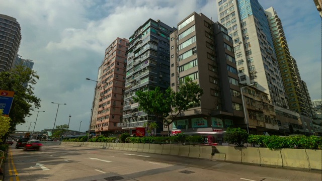 香港九龙白天时间交通街景全景4k时间推移视频素材