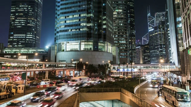 T/L TU香港夜间交通视频素材