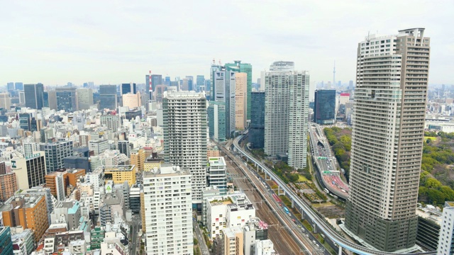 延时:东京城市景观鸟瞰图视频素材