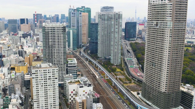 延时:东京城市景观鸟瞰图视频素材