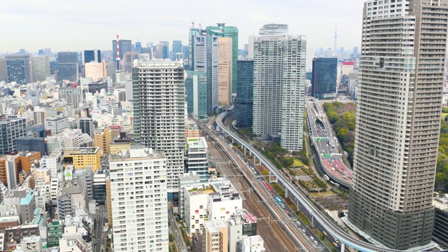 延时:东京城市景观鸟瞰图视频素材