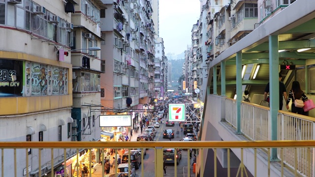 中国香港角步行街孟视频素材