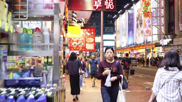 中国香港角步行街孟视频素材