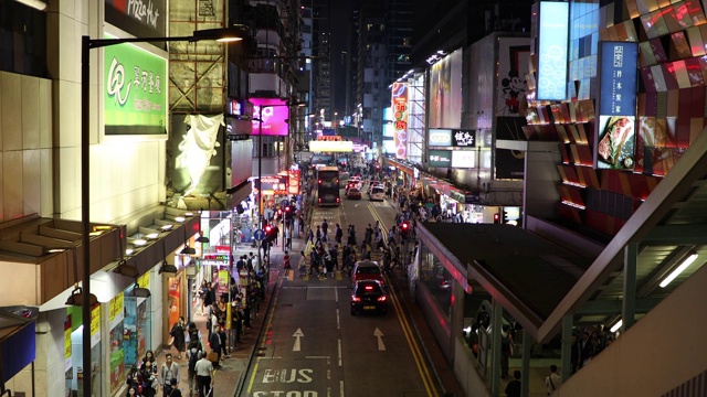 中国香港角步行街孟视频素材