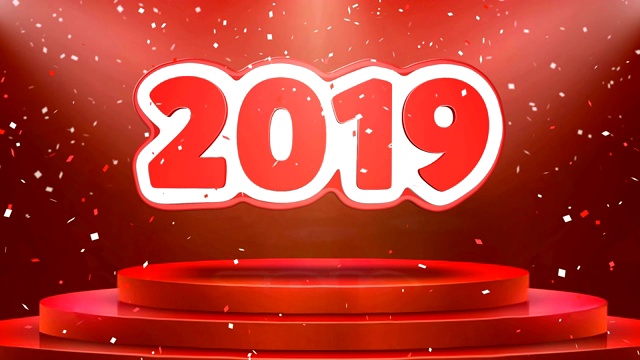 2019文字动画舞台领奖台彩纸循环动画视频素材画面2