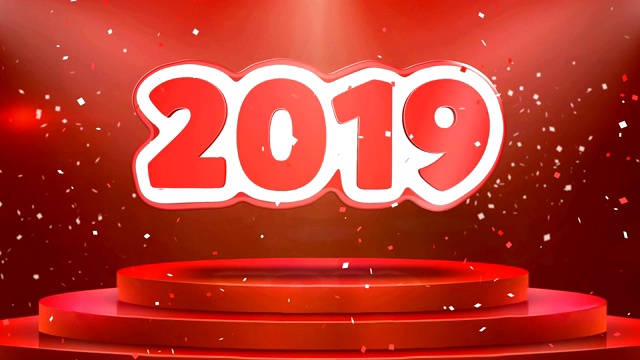 2019文字动画舞台领奖台彩纸循环动画视频素材画面3