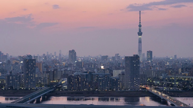 东京城市，日本的时间推移顶视图视频素材