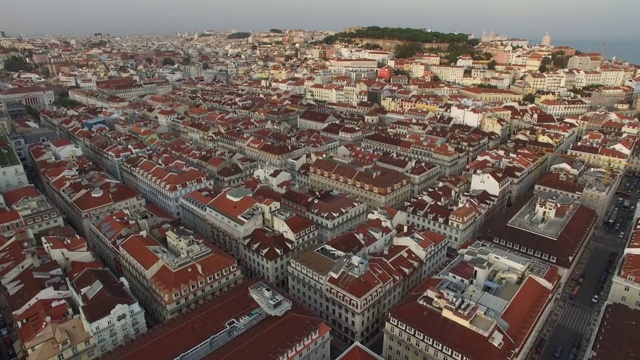 鸟瞰图的Baixa Chiado，葡萄牙视频素材