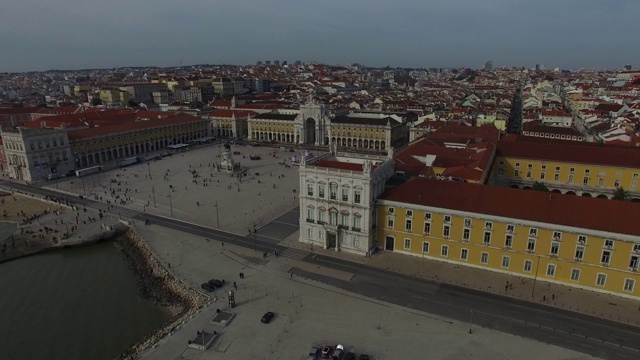 鸟瞰图的Baixa Chiado，葡萄牙视频素材