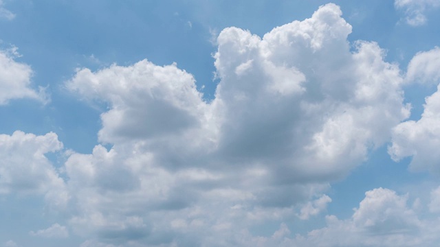 清澈的蓝天作背景，云彩伴背景。视频素材