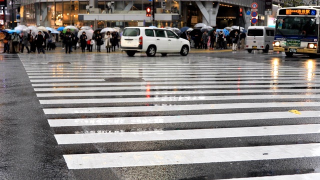 东京涉谷十字路口的行人视频素材