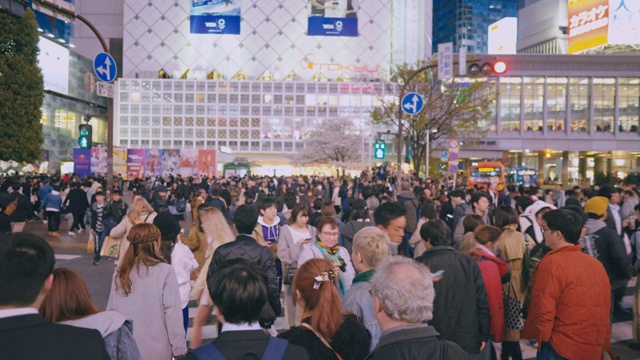 东京涩谷市行人交通视频素材