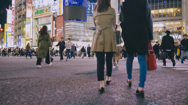 东京涩谷市行人交通视频素材