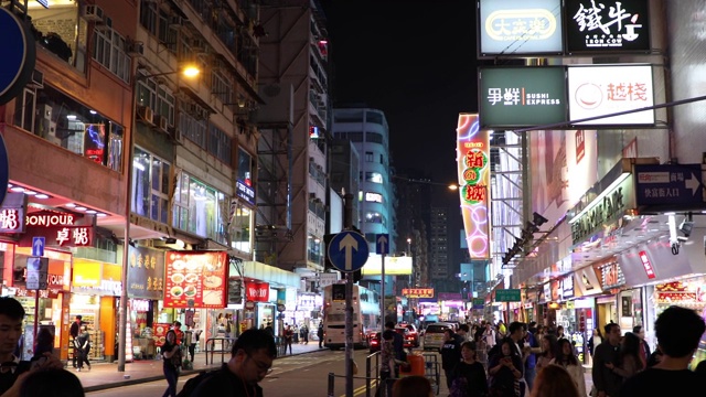 中国香港角步行街孟视频素材