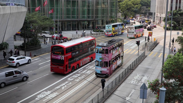 中国香港岛繁忙的街道视频素材