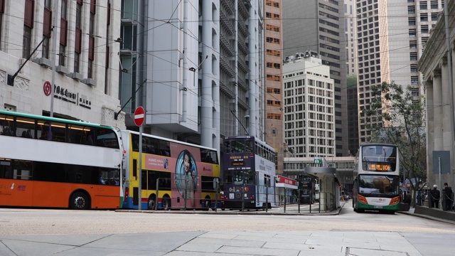 中国香港岛繁忙的街道视频素材