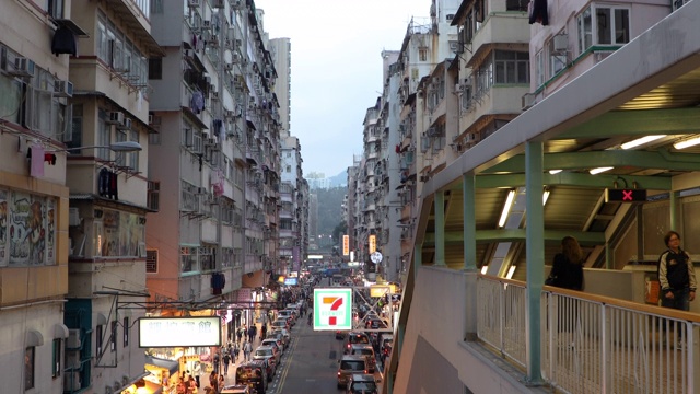 中国香港角步行街孟视频素材