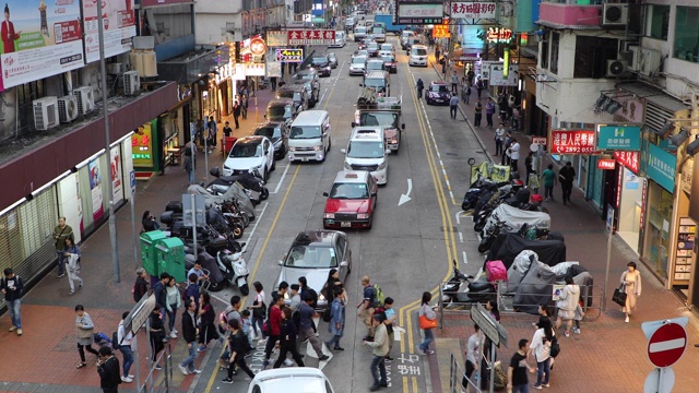 中国香港角步行街孟视频素材