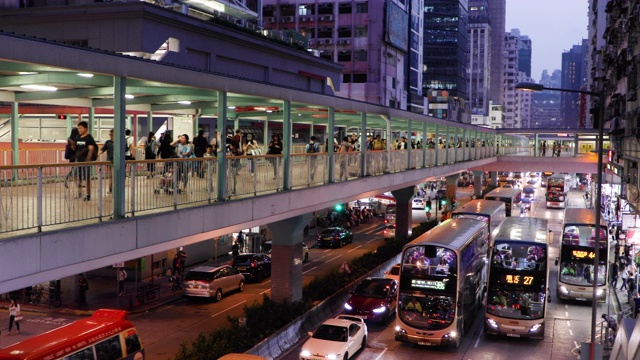 中国香港角步行街孟视频素材