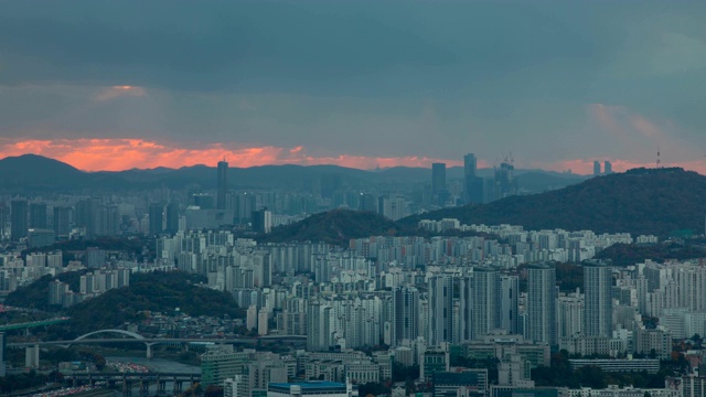 廷德尔现象观点的Yeouido和龙山谷，首尔视频素材