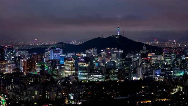 仲古的夜景，夏天有暴风云视频素材