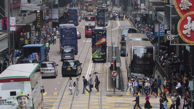 中国香港岛繁忙的街道视频素材