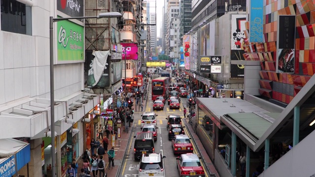 中国香港角步行街孟视频素材