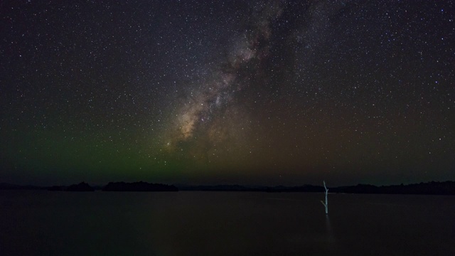 银河银河风景山和湖，白天到晚上的时间流逝视频视频素材画面3