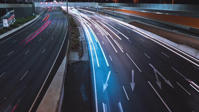 公路时间在夜晚流逝视频素材