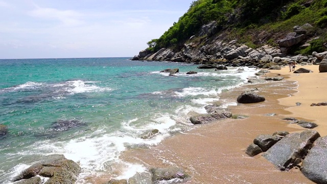 夏日的海滩，放松的海边视频素材