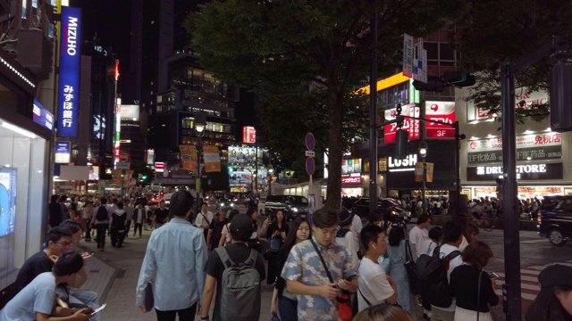 日本东京涩谷购物街区WS。视频素材