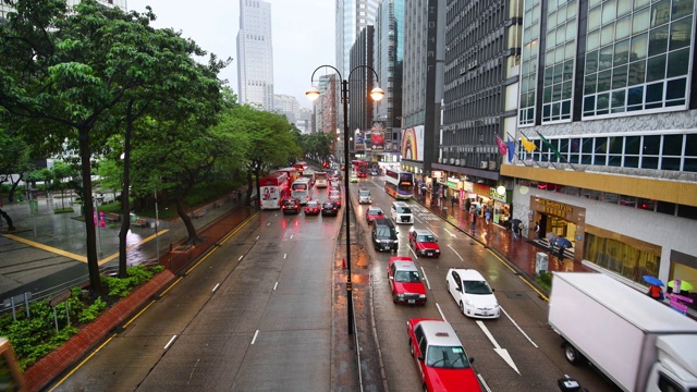 香港交通在雨中视频素材