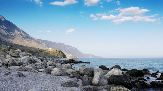 希腊克里特岛的岩石海岸和海景视频素材