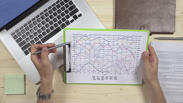 工作时检查图表视频素材画面1
